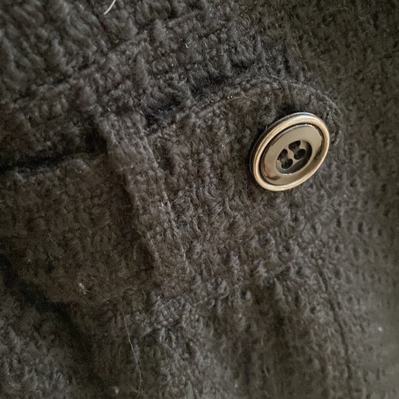 Giacca Black Wool Blend Coat Size M - Picture 2 of 8